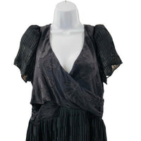 LoveShackFancy Patrona Pleated Lace Little Black Mini Party Dress Size 12