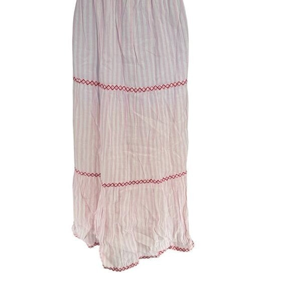 Pink City Prints NEW Candyfloss Stripe Jessica Smocked Bow Tie Maxi Dress XL
