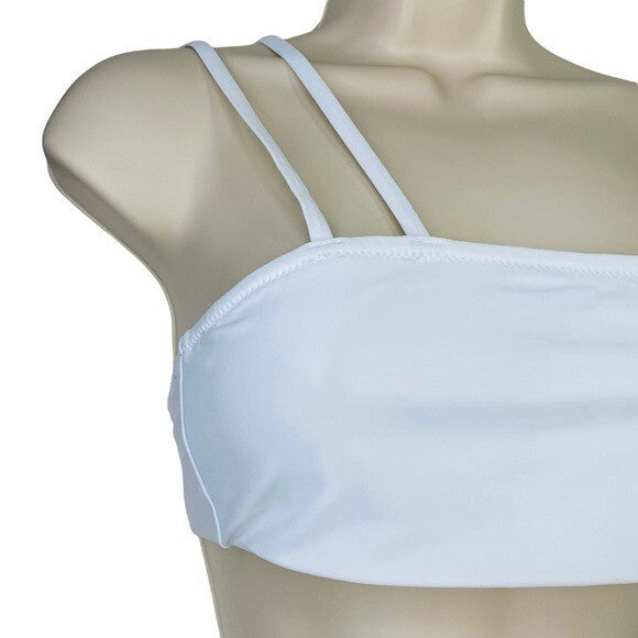 superdown | NEW Monica One Shoulder Bandeau Bikini Top in White Size S