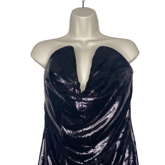 Bottega Veneta NEW Formal Sweetheart Silk Velvet Dress Black Potion Size Large