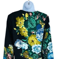 Tuckernuck NEW Verdant Blue Floral Long Sleeve Drop Waist Pierce Dress Size M