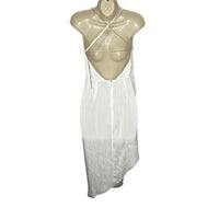 NWT Michael Costello x REVOLVE Tessa Satin Chain Midi Dress Ivory Size XS