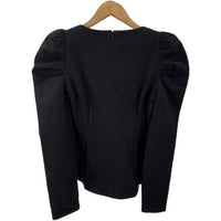 Tuckernuck NEW Black Calla Structured Puff Sleeve Button Blouse Size Small