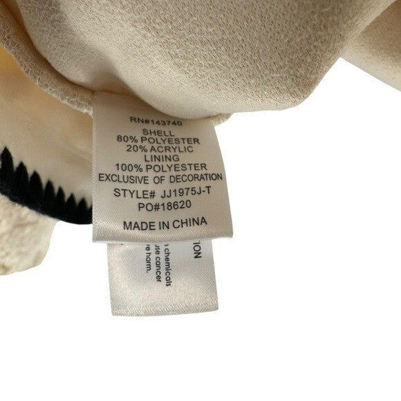 Hyacinth House NEW Cream Textured Scalloped Edge Jacket Teddy Coat Size Large