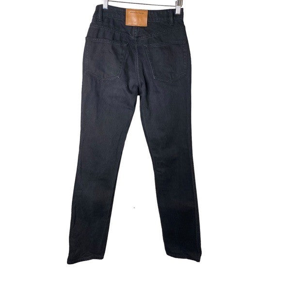 Alexander Wang NEW Fly High Waist Slim Stacked Jean in Washed Black Size 25