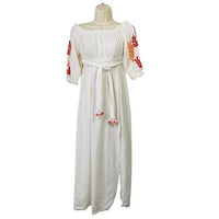 Sundress | Poly Dress in Tulum White & Mix Red Embroideries Size M/L