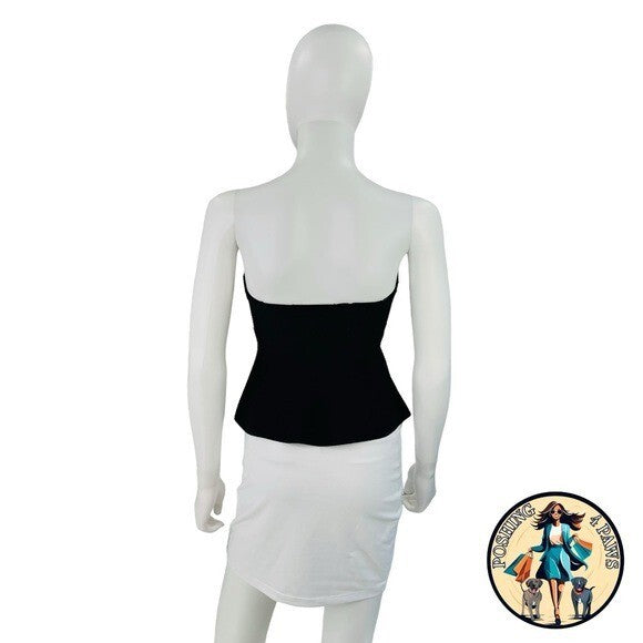 Stella McCartney Compact Knit Strapless Minimalist Bustier Top in Black Size XS