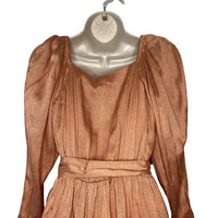 REVOLVE Lovers + Friends Corinne Satin Long Sleeve Mini Dress Tan Size XXS