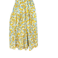 Hyacinth House NEW Blue and Orange Floral Puff Sleeve Pauline Midi Dress XXS