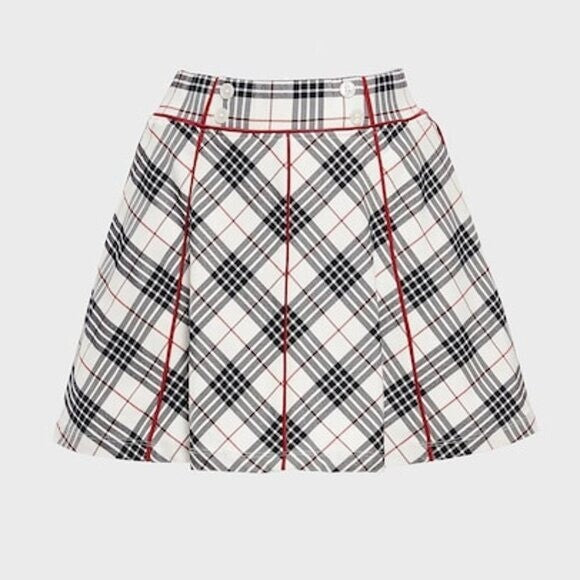 Tuckernuck NEW Americana Plaid 15 Inch Woven Renee Golf Skort Red Navy Size XS