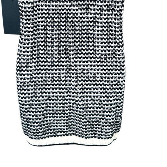 Pomander Place NEW Navy Stripe Bardot Sleeveless Knit Classic Mini Dress Size M