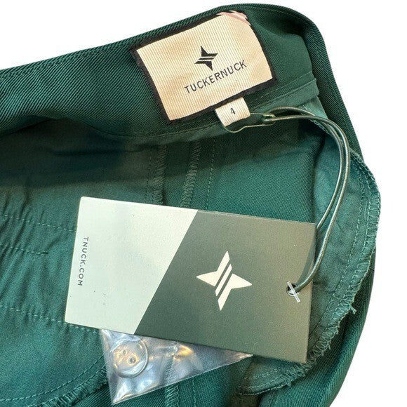 Tuckernuck NEW Green Pleated Duncan High Rise Straight Leg Trouser Pant Size 4