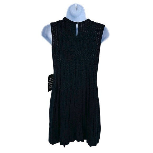 Pomander Place NEW Black Knit Adi Sleeveless A Line Classic Mini Dress Size XS