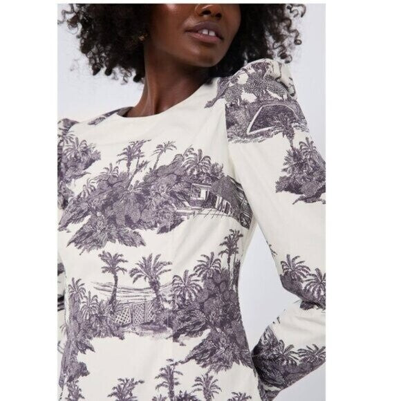 Tuckernuck X India Hicks | NEW Hibiscus Hill Toile Domino Mini Dress Size XXS