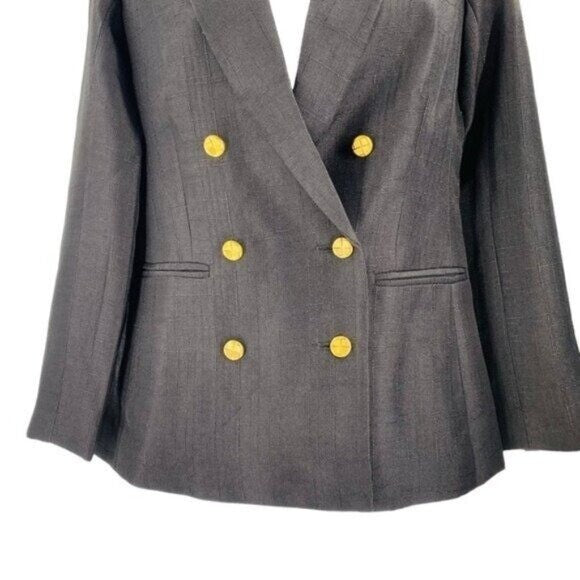 Tuckernuck NEW Black Diana Double Breasted Oversized Boxy Fit Blazer Size XXS