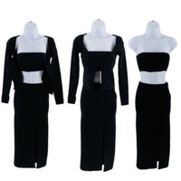 Petal and Pup NEW Luna 3 Piece Knitted Set Black Sweater Midi Dress Size L