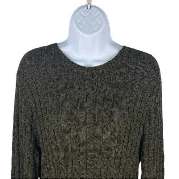 Polo Ralph Lauren NEW Green Cable Knit Long Sleeve Knee Length Casual Dress XL