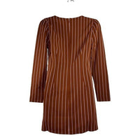 Privacy Please | NEW Curtis Long Sleeve Mini Dress in Tan Stripe Size XS