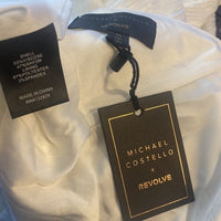NWT Michael Costello x REVOLVE Tessa Satin Chain Midi Dress Ivory Size XS