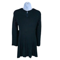 Pomander Place NEW Black Adi Long Belle Sleeve Ribbed Knit Mini Dress Size M