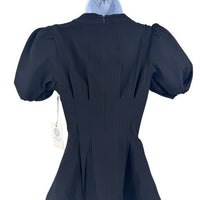 Hyacinth House NEW Black Emelia Short Puff Sleeve Fit and Flare Mini Dress XXS