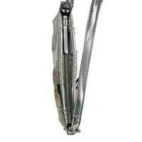 BY FAR Dulce Logo Mini Shoulder Bag in Metallic Silver