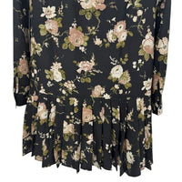 Tuckernuck NEW Midnight Garden Black Floral Drop Waist Tate Mini Dress Size XXS