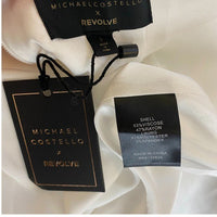 NEW Michael Costello x REVOLVE Tessa Satin Chain Midi Dress Ivory Women's Size S