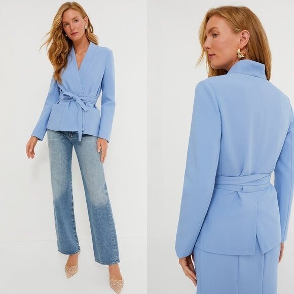 Tuckernuck NEW Cornflower Blue Gracie Wrap Blazer Size XS