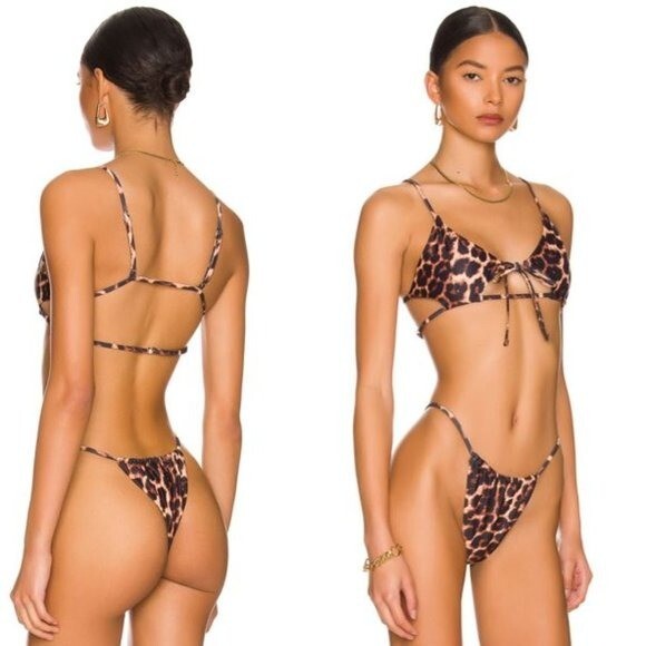 superdown | NEW Chantelle Bikini Top in Leopard Size M