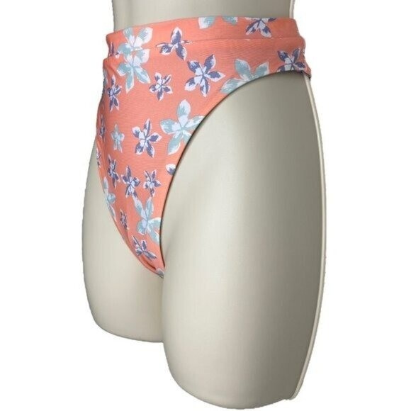 Becca French Cut Hi Leg Floral High Waist Bikini Swim Bottoms NEW Size L