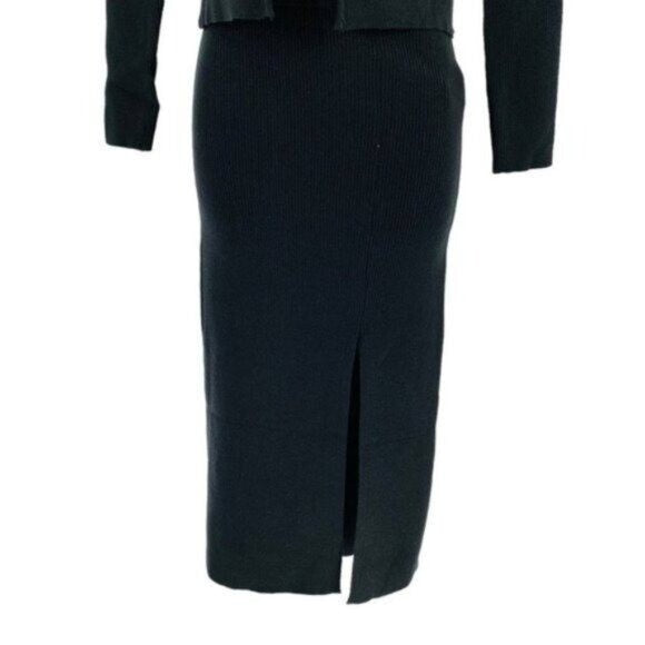 Petal and Pup NEW Luna 3 Piece Knitted Set Black Sweater Midi Dress Size L