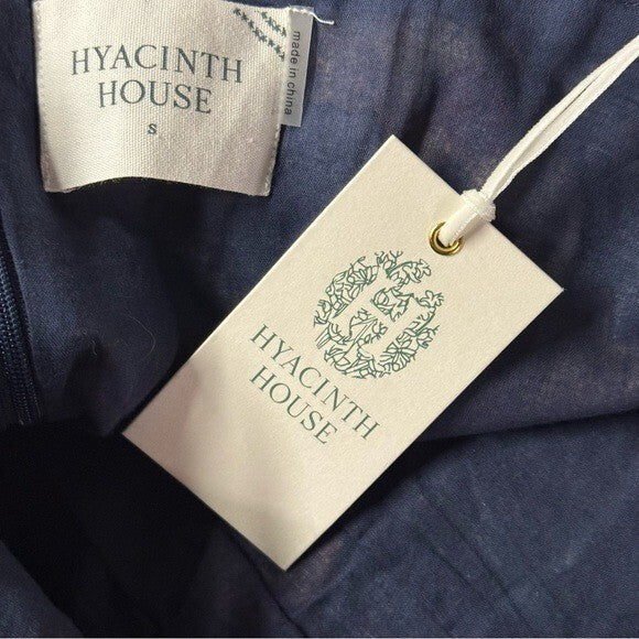 Hyacinth House NEW Navy & Marigold Floral Ruffle Margot Maxi Dress Size S