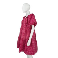 Hyacinth House NEW Textured Fuschia Belinda Pink Babydoll Mini Dress Size L