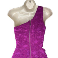 NBD x Naven NEW Elina Lace Cut Out One Shoulder Mini Dress in Magenta Size XS