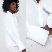 Tuckernuck x India Hicks NEW White Cotton Britwell Button Down Blouse Size M