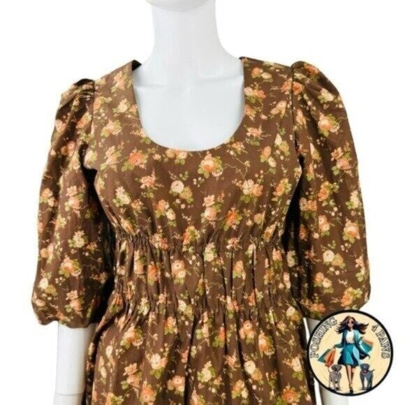 Tuckernuck NEW Rosewood Chintz Marlena Floral Brown Boho Midi Dress Size XXL