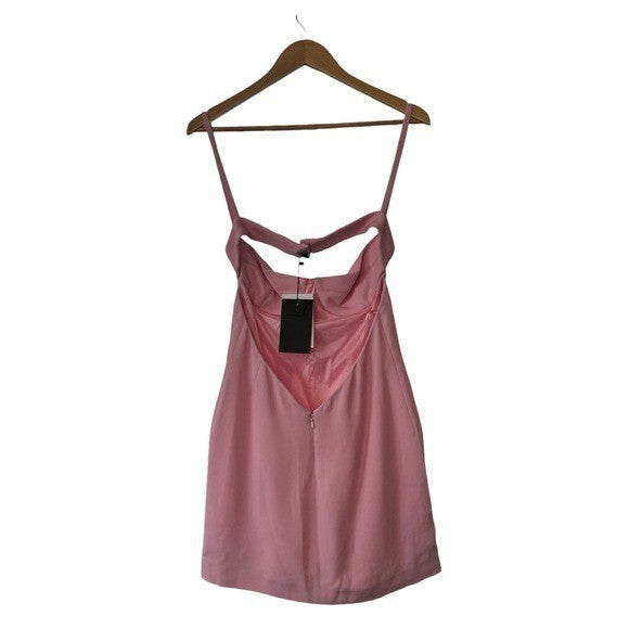 The Attico | NEW Coco Mini Cocktail Party Bodycon Dress in Sugar Pink Size L