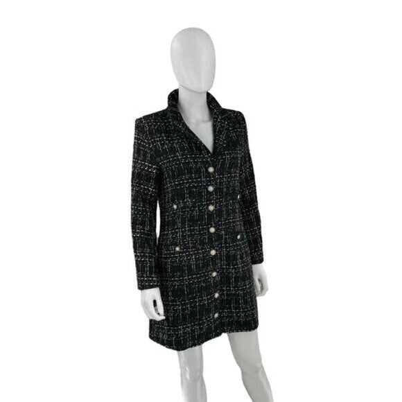 Pomander Place NEW Black Tweed Stacie Preppy Retro Blazer Mini Dress Size XL