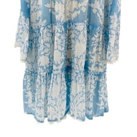 Juliet Dunn NEW Pastel Blue Palladio Flared Sleeve Mini Dress Blue White Size S