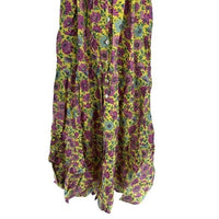 Banjanan NEW Poppy Puff Sleeve Daisy Floral Yellow Purple Maxi Dress Size M