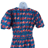 Tuckernuck NEW Retro Floral Mitchell Blue Red Empire Waist Maxi Dress Size XS