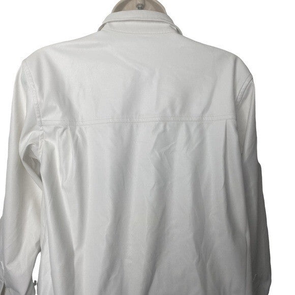 WeWoreWhat | Vegan Leather Boyfriend Shirt in Ivory Size XS
