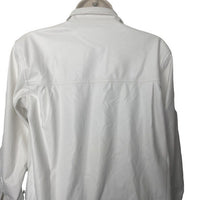 WeWoreWhat | Vegan Leather Boyfriend Shirt in Ivory Size XS