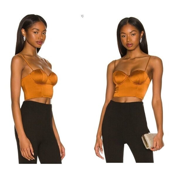 NBD | NWT Archer Crop Top in Gold Size S