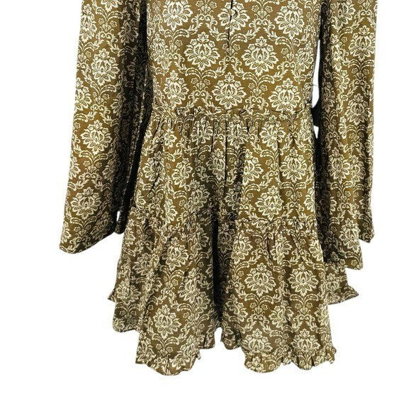 Hyacinth House | NEW Moss Printed Russell Mini Dress in Olive Size S
