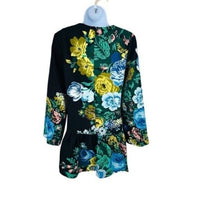 Tuckernuck NEW Verdant Blue Floral Long Sleeve Drop Waist Pierce Dress Size M