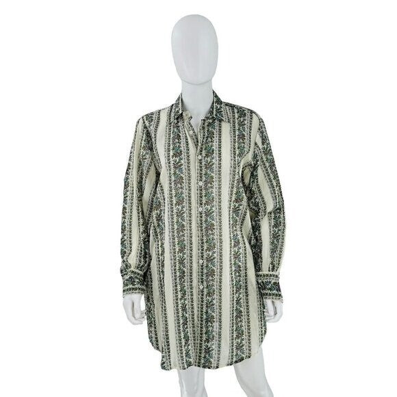 Millie NEW Hollie Ivory Long Sleeve Mini Shirt Dress in Goa Floral Print Size S