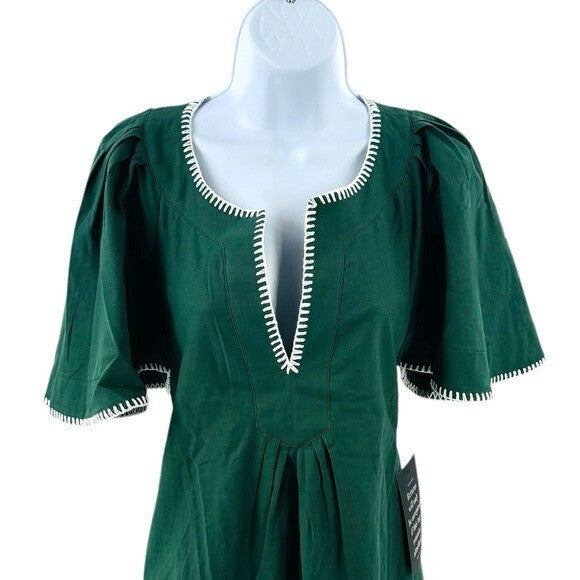 Pomander Place | NEW Green Stitch Finley Flutter Sleeve Mini Dress Size S