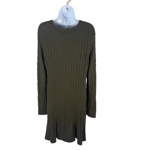 Polo Ralph Lauren NEW Green Cable Knit Long Sleeve Knee Length Casual Dress XL